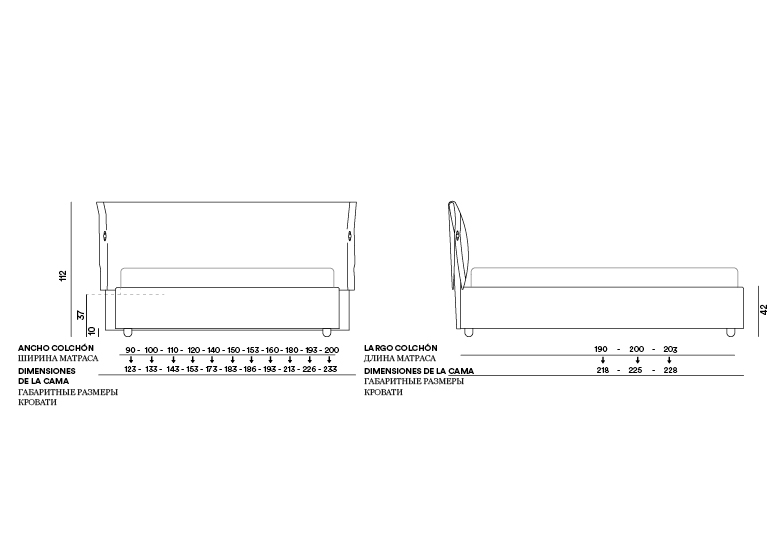 Medidas Cama Damien Esquina del Descanso